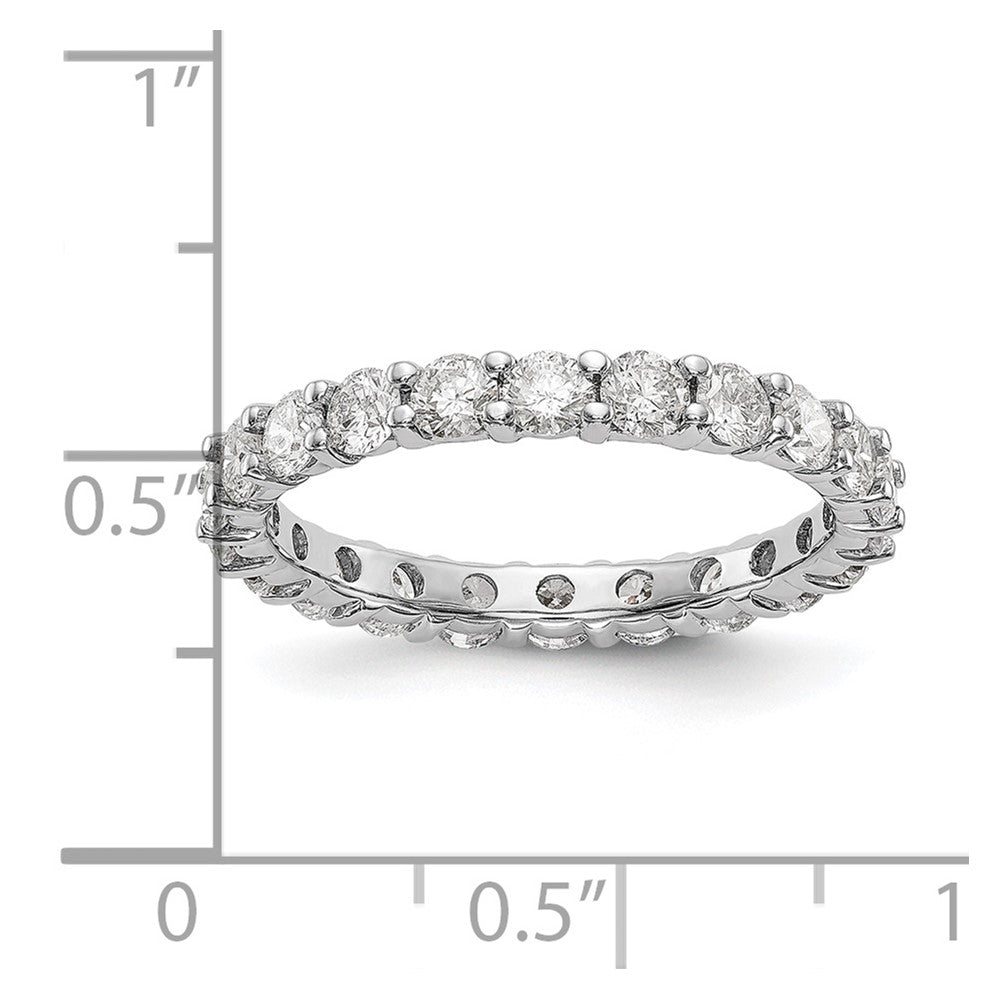 14k White Gold 2 Ct. Lab Grown Diamond VS/SI+ G+ Shared Prong Eternity Band Ring