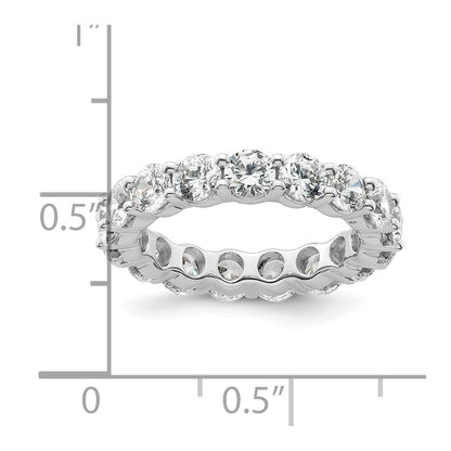 14K White Gold Polished Size 5.5 Shared Prong 3 carat Diamond Complete Eternity Wedding Band Ring