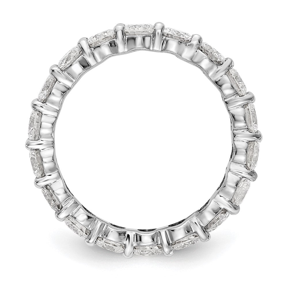 Solid Real 14k White Gold Polished Shared Prong 3ct CZ Eternity Wedding Band Ring