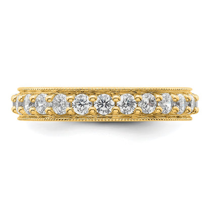 14k Yellow Gold Polished Vintage 1ct Diamond Eternity Band