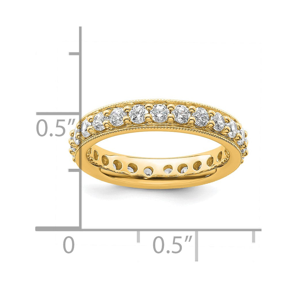 14k Yellow Gold Polished Vintage 1ct Diamond Eternity Band