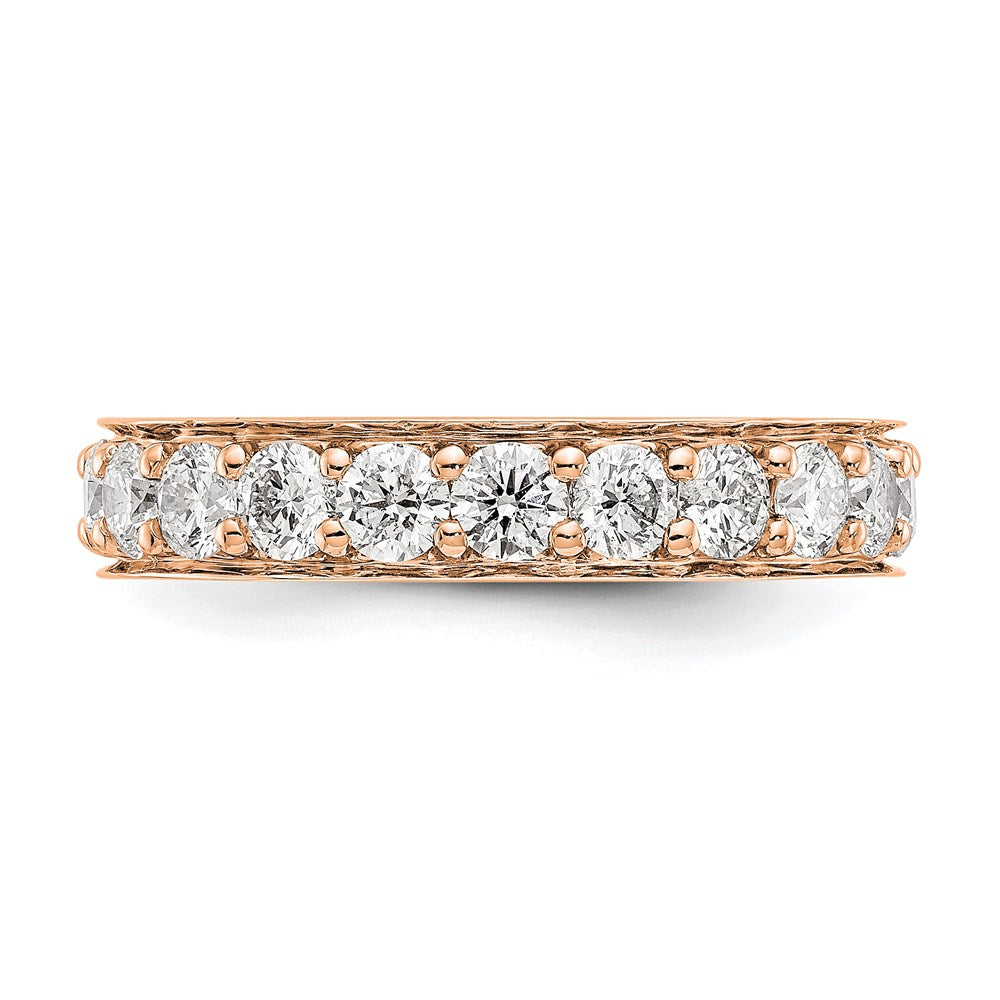 14k Rose Gold Polished Vintage 2ct Diamond Eternity Band