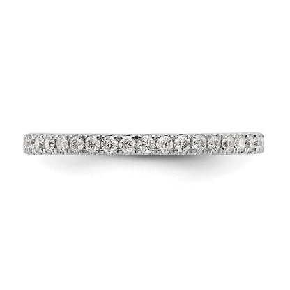 14k White Gold 1/2 Ct. Lab Grown Diamond VS/SI+ G+ Size 7.5 Shared Prong Eternity Band
