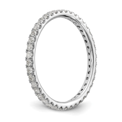 14k White Gold 1/2 Ct. Lab Grown Diamond VS/SI+ G+ Size 7.5 Shared Prong Eternity Band