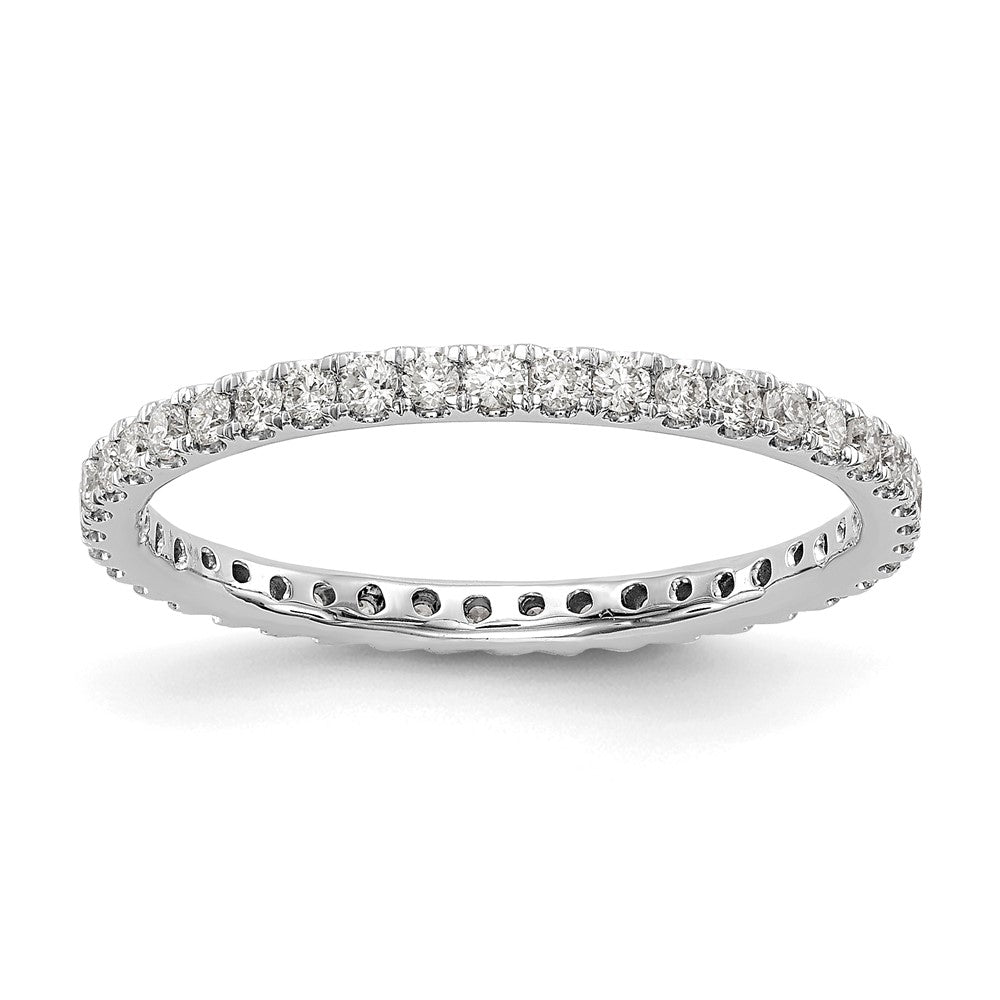 14k White Gold 1/2 Ct. Lab Grown Diamond VS/SI+ G+ Size 7.5 Shared Prong Eternity Band