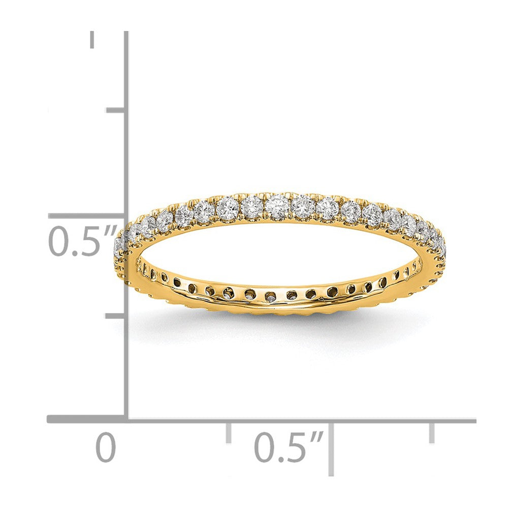 14k Yellow Gold 1/2 Ct. Lab Grown Diamond VS/SI+ G+ Shared Prong Eternity Band Ring