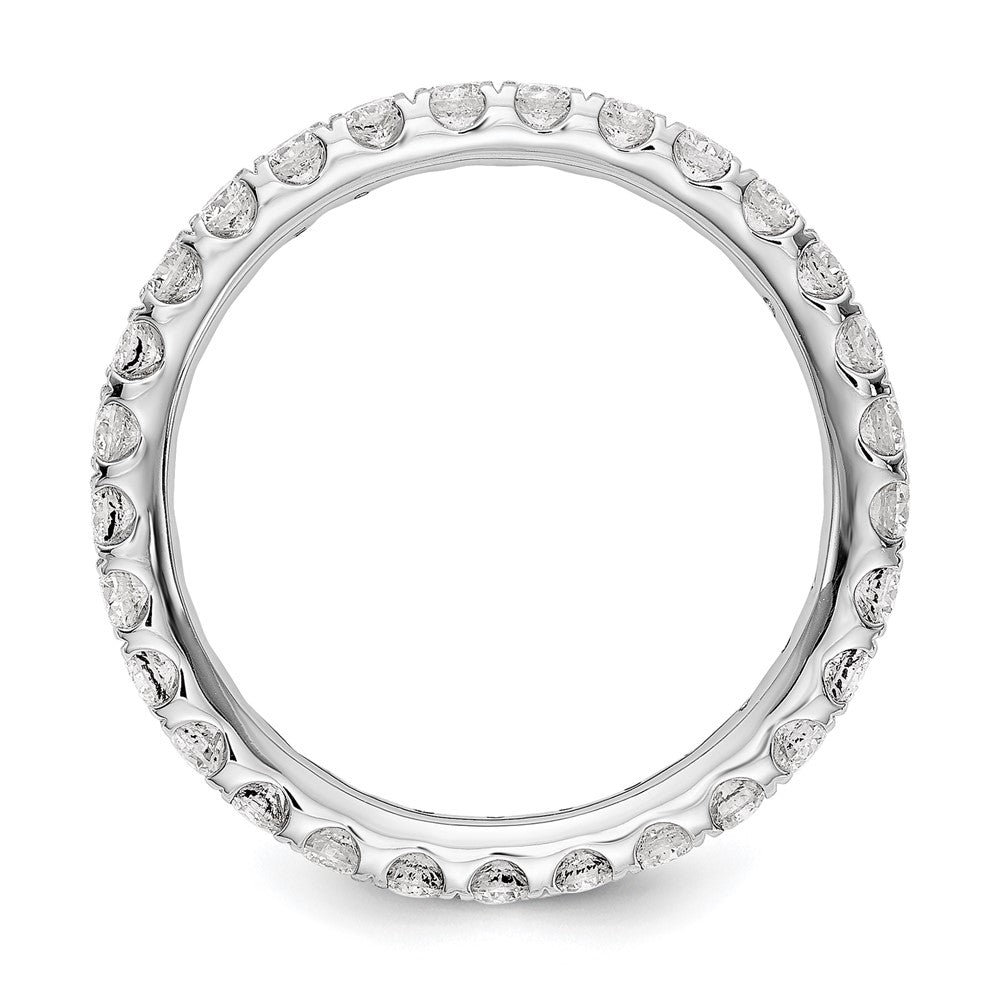 14k White Gold 1 Ct. Lab Grown Diamond VS/SI+ G+ Shared Prong Eternity Band Ring