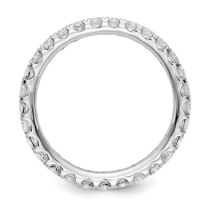 14k White Gold 1 Ct. Lab Grown Diamond VS/SI+ G+ Shared Prong Eternity Band Ring