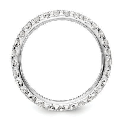 14k White Gold 1 Ct. Lab Grown Diamond VS/SI+ G+ Shared Prong Eternity Band Ring