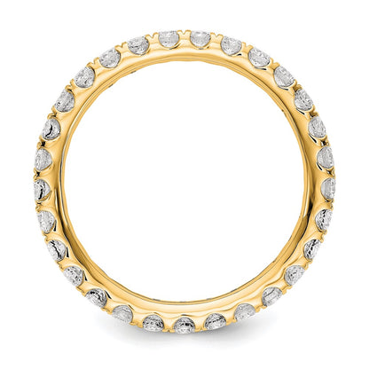 14k Yellow Gold 1 Ct. Lab Grown Diamond VS/SI+ G+ Shared Prong Eternity Band Ring