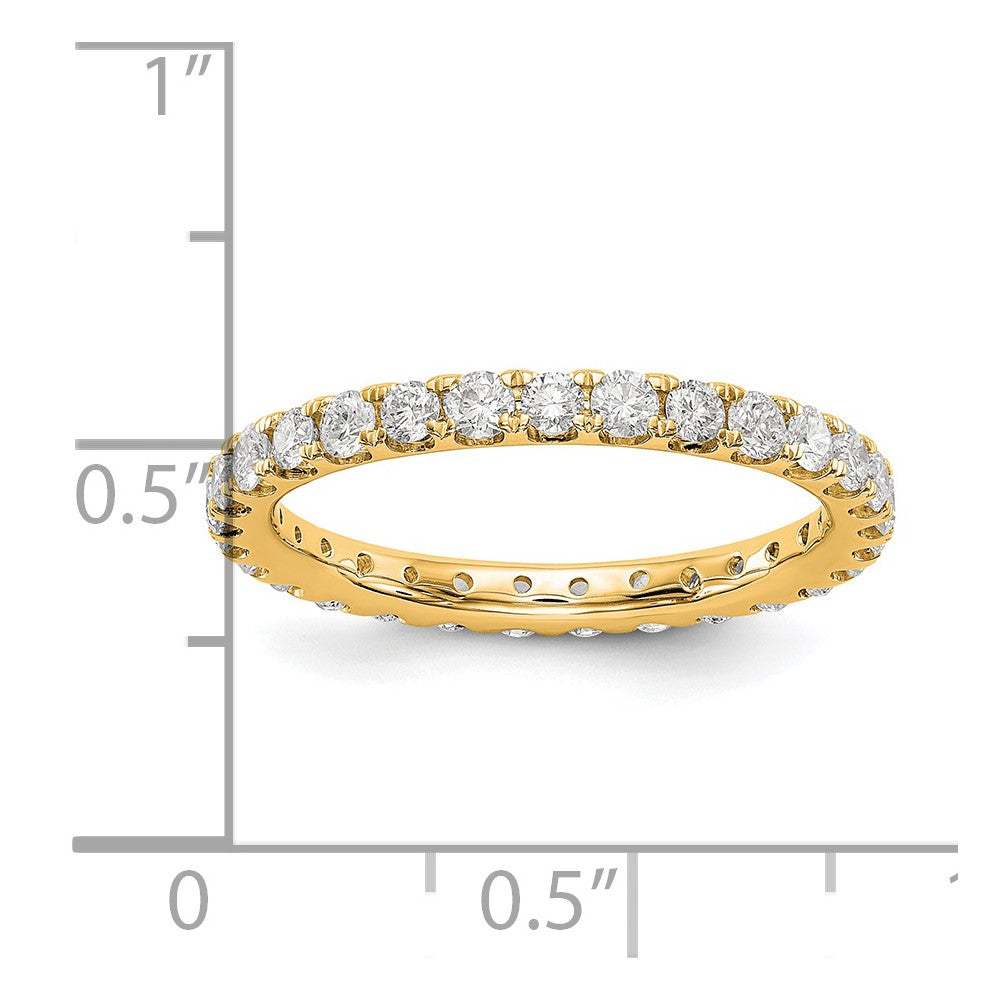14k Yellow Gold 1 Ct. Lab Grown Diamond VS/SI+ G+ Shared Prong Eternity Band Ring