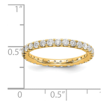 14k Yellow Gold 1 Ct. Lab Grown Diamond VS/SI+ G+ Shared Prong Eternity Band Ring
