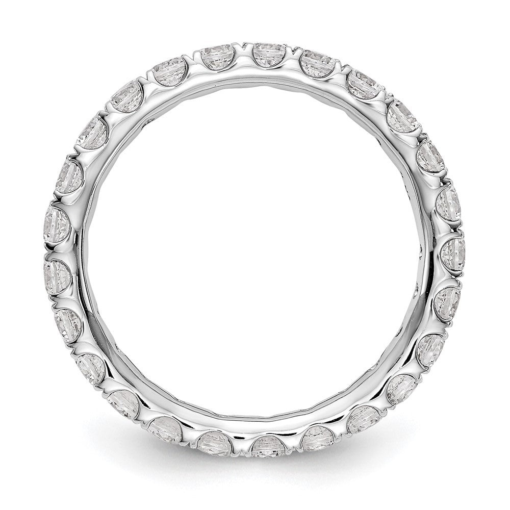 14k White Gold 1 1/2 Ct. Lab Grown Diamond VS/SI+ G+ Shared Prong Eternity Band Ring