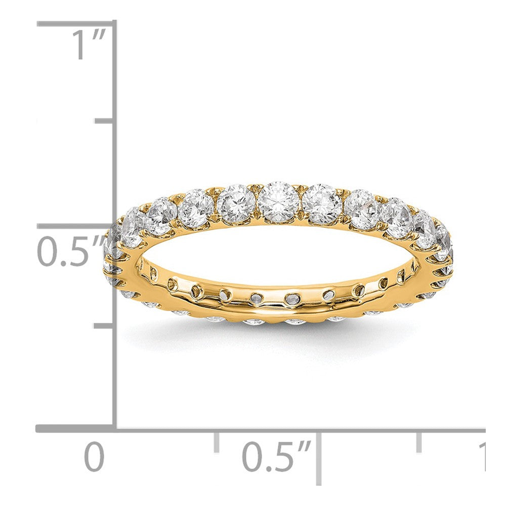 14k Yellow Gold 1 1/2 Ct. Lab Grown Diamond VS/SI+ G+ Shared Prong Eternity Band Ring