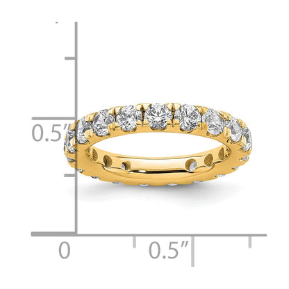 Solid Real 14k Polished U Shared Prong 2ct CZ Eternity Wedding Band Ring
