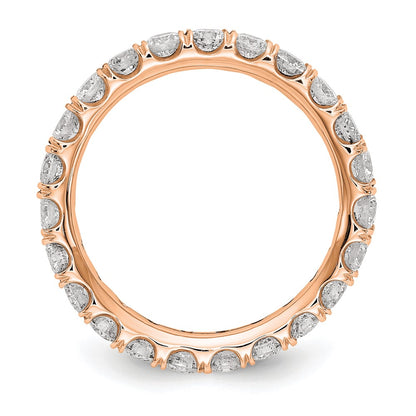 14k Rose Gold 2 Ct. Lab Grown Diamond VS/SI+ G+ Shared Prong Eternity Band Ring