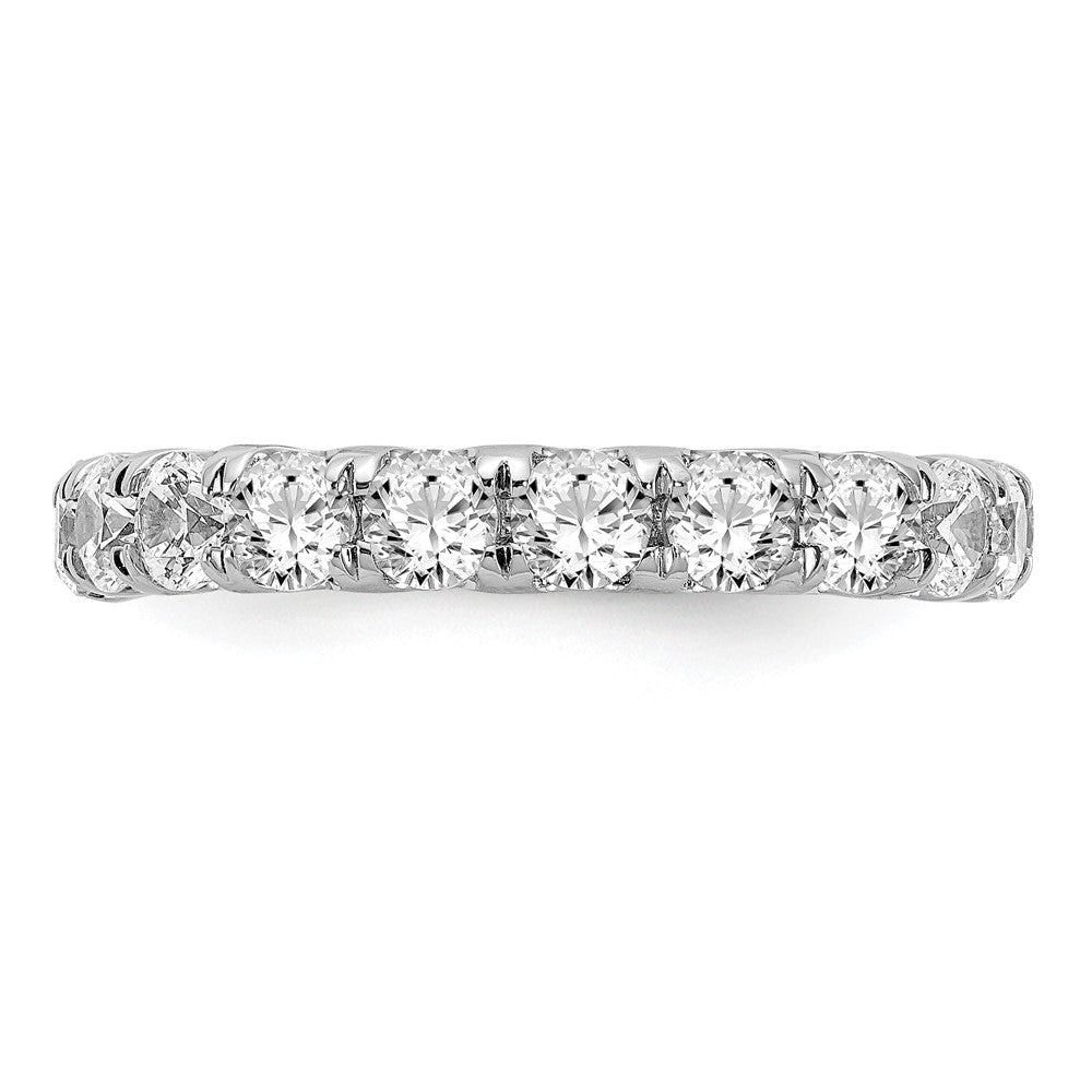 14k White Gold 3 Ct. Lab Grown Diamond VS/SI+ G+ Shared Prong Eternity Band Ring