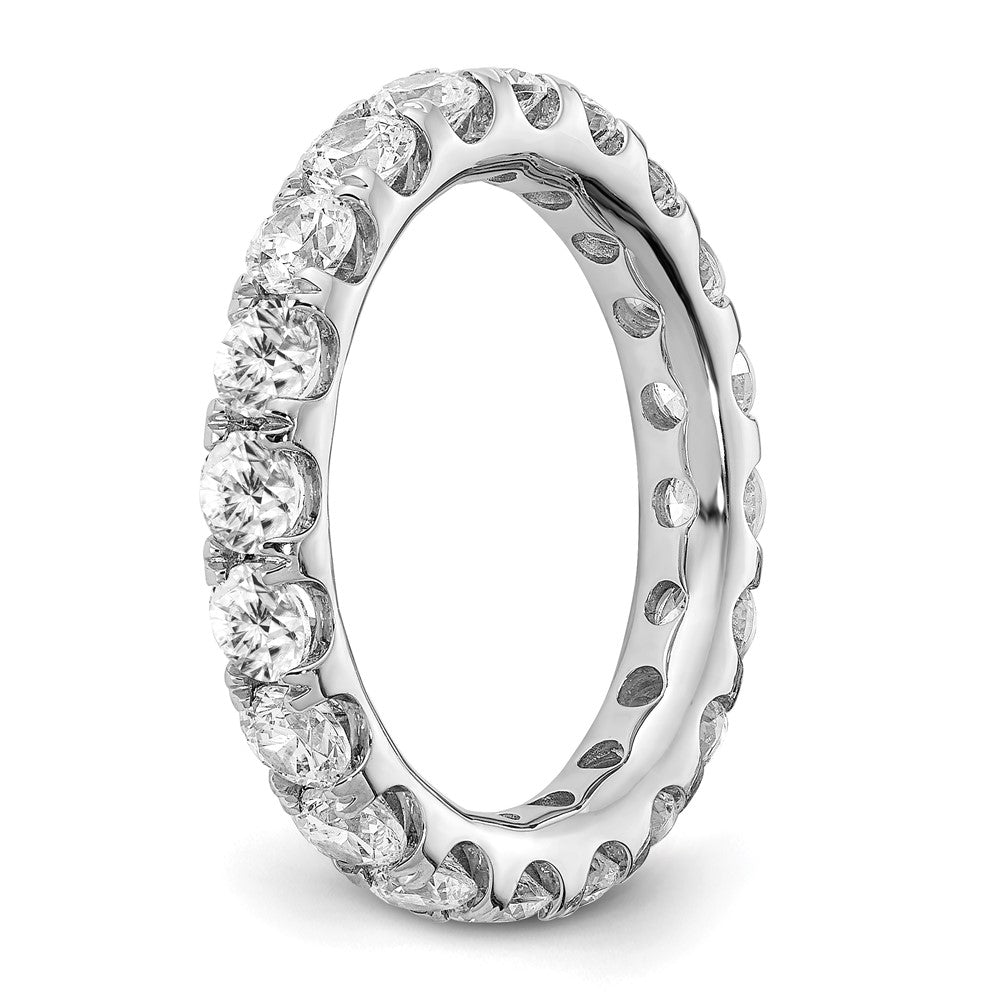 14k White Gold 3 Ct. Lab Grown Diamond VS/SI+ G+ Shared Prong Eternity Band Ring