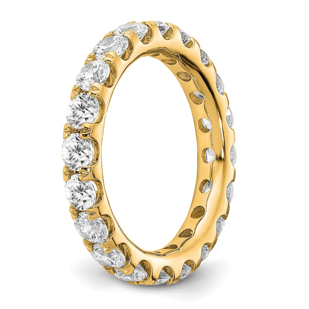 14k Yellow Gold 3 Ct. Lab Grown Diamond VS/SI+ G+ Shared Prong Eternity Band Ring