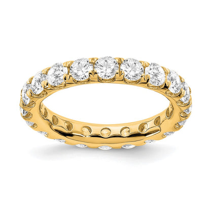 14k Yellow Gold 3 Ct. Lab Grown Diamond VS/SI+ G+ Shared Prong Eternity Band Ring