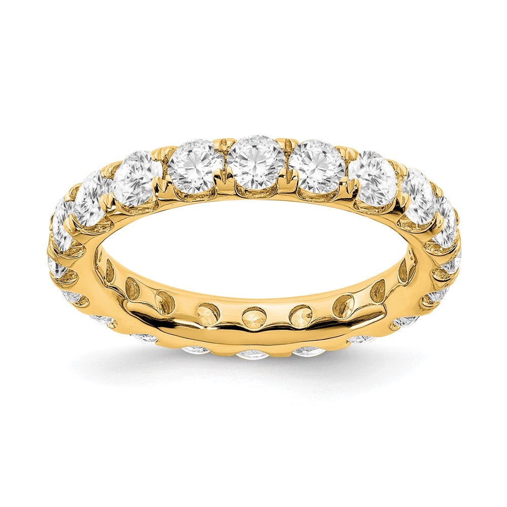14k Yellow Gold 3 Ct. Lab Grown Diamond VS/SI+ G+ Shared Prong Eternity Band Ring
