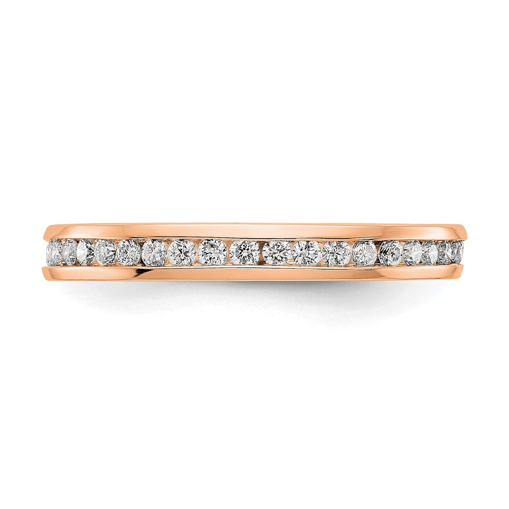 14k Rose Gold 1/2 Ct. Lab Grown Diamond VS/SI+ G+ Channel Set Eternity Band Ring