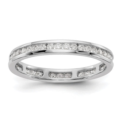 14k White Gold 1/2 Ct. Lab Grown Diamond VS/SI+ G+ Channel Set Eternity Band Ring