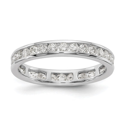 14k White Gold 1 Ct. Lab Grown Diamond VS/SI+ G+ Channel Set Eternity Band Ring