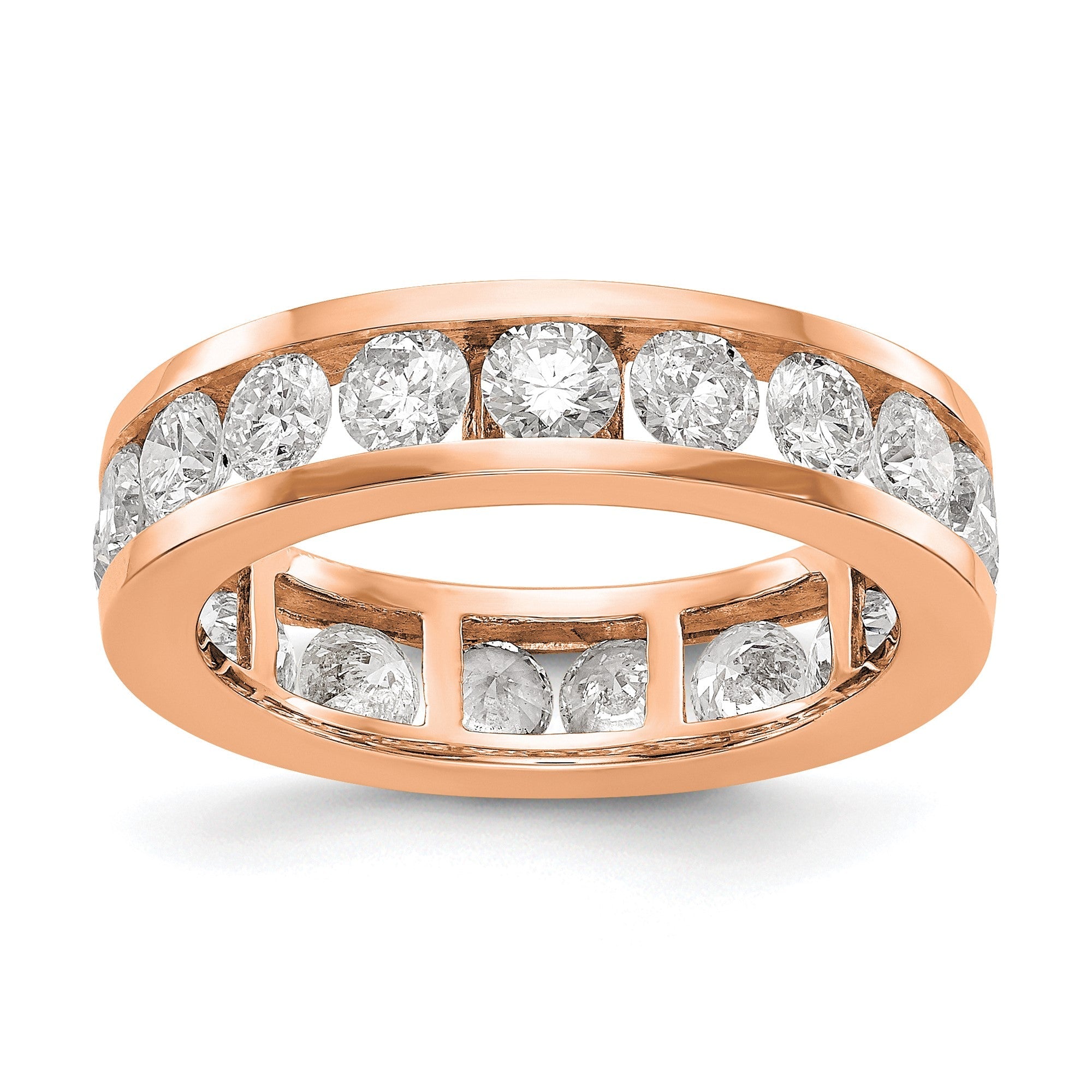 3 Ct. Natural Diamond Womens Eternity Wedding Band Ring in 14k Rose Gold