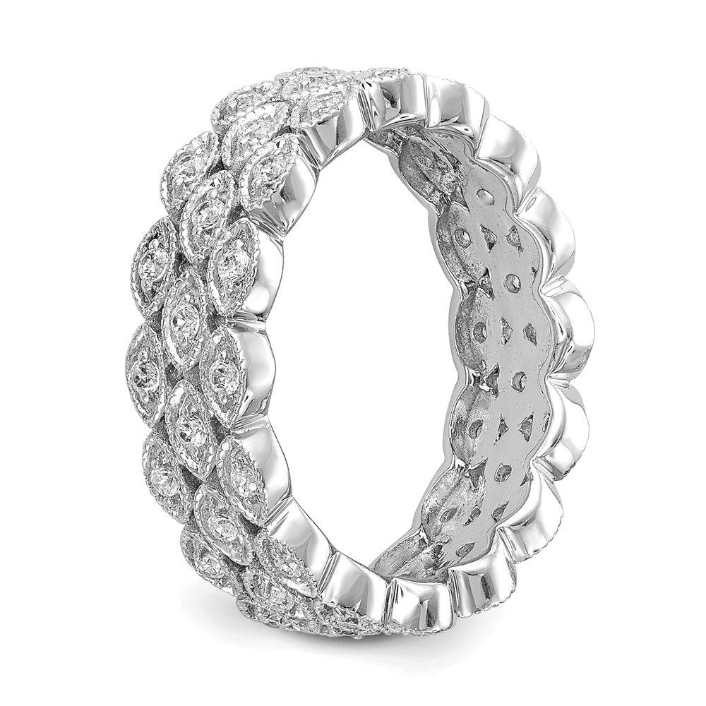 14K White Gold Lab Grown Diamond VS/SI FGH 3 Row Marquise Eternity B