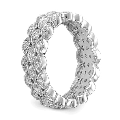 14K White Gold Lab Grown Diamond VS/SI FGH 3 Row Marquise Eternity B