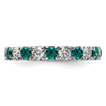 14k White Gold 1 1/5 Ct. Lab Grown Diamond VS/SI+ G+ and Lab Created Alexandrite Eternity Band Ring