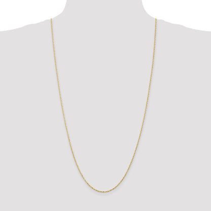 14K Yellow Gold 30 Inch 1.5mm Extra Light Diamond-Cut Rope With Lobster Clasp Chain Necklace
