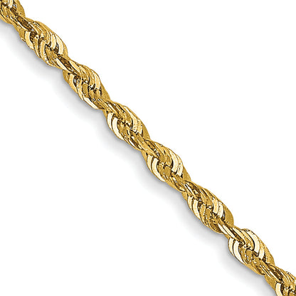 14K Yellow Gold 30 Inch 1.5mm Extra Light Diamond-Cut Rope With Lobster Clasp Chain Necklace