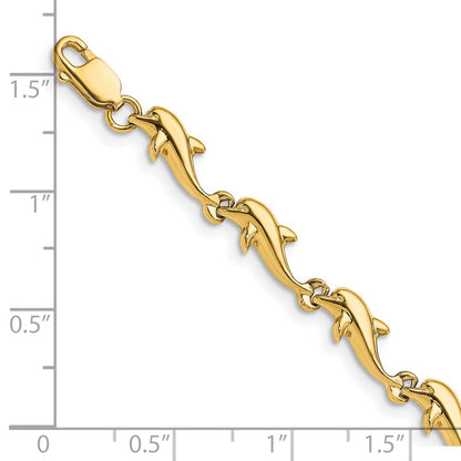 7 Inch 14K Dolphin Bracelet
