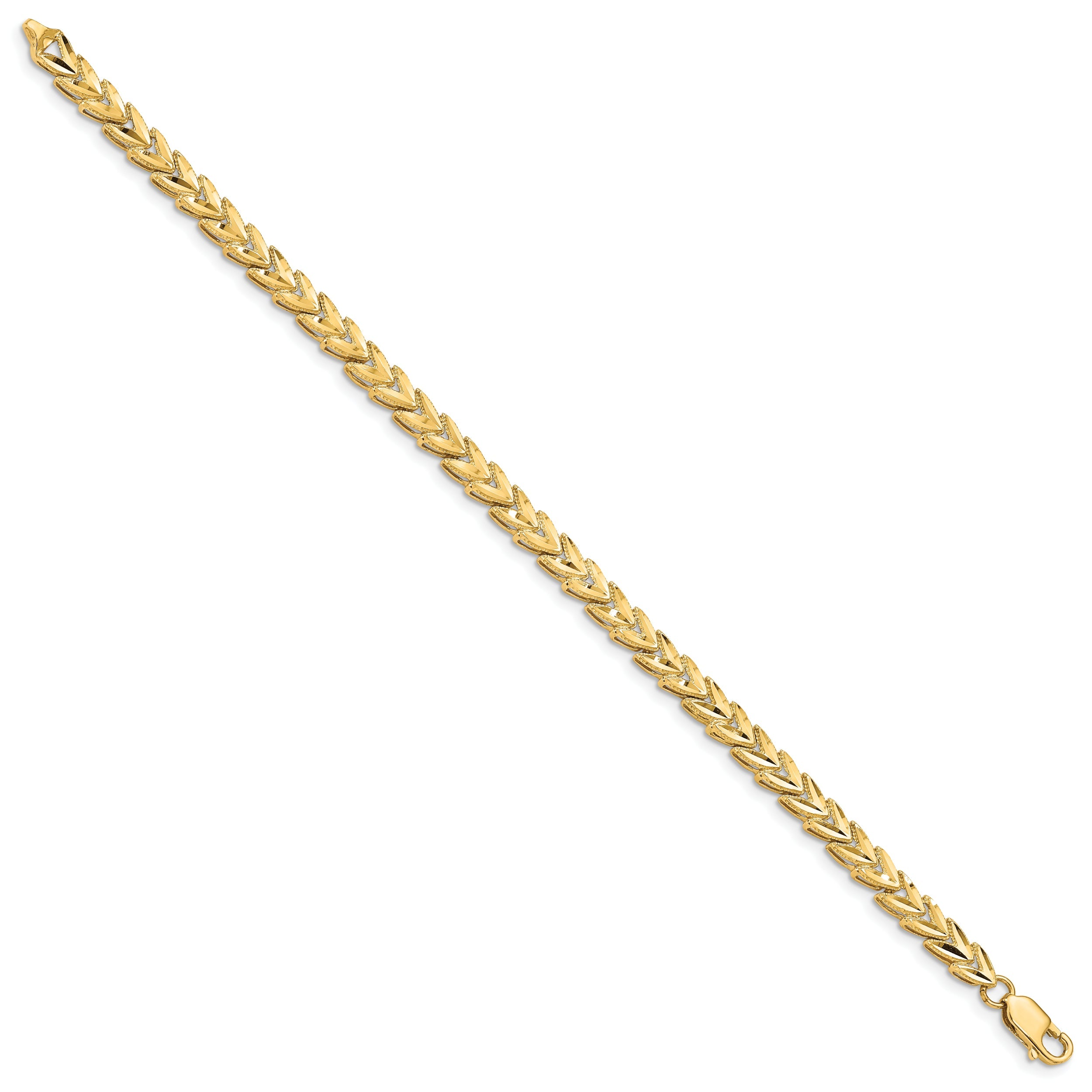 7 Inch 14K Diamond Cut Bracelet
