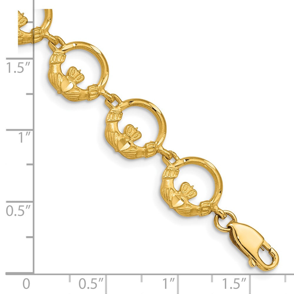 7 Inch 14K Claddagh Bracelet