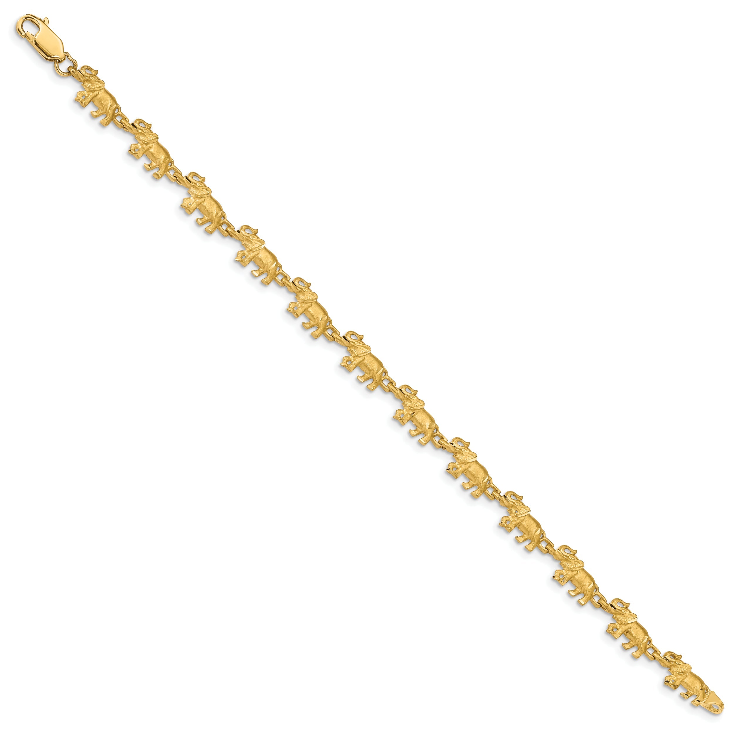 7 Inch 14K Elephant Bracelet