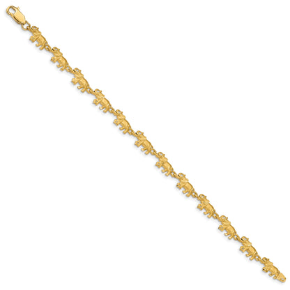 7 Inch 14K Elephant Bracelet