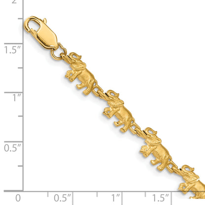 7 Inch 14K Elephant Bracelet