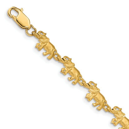 7 Inch 14K Elephant Bracelet