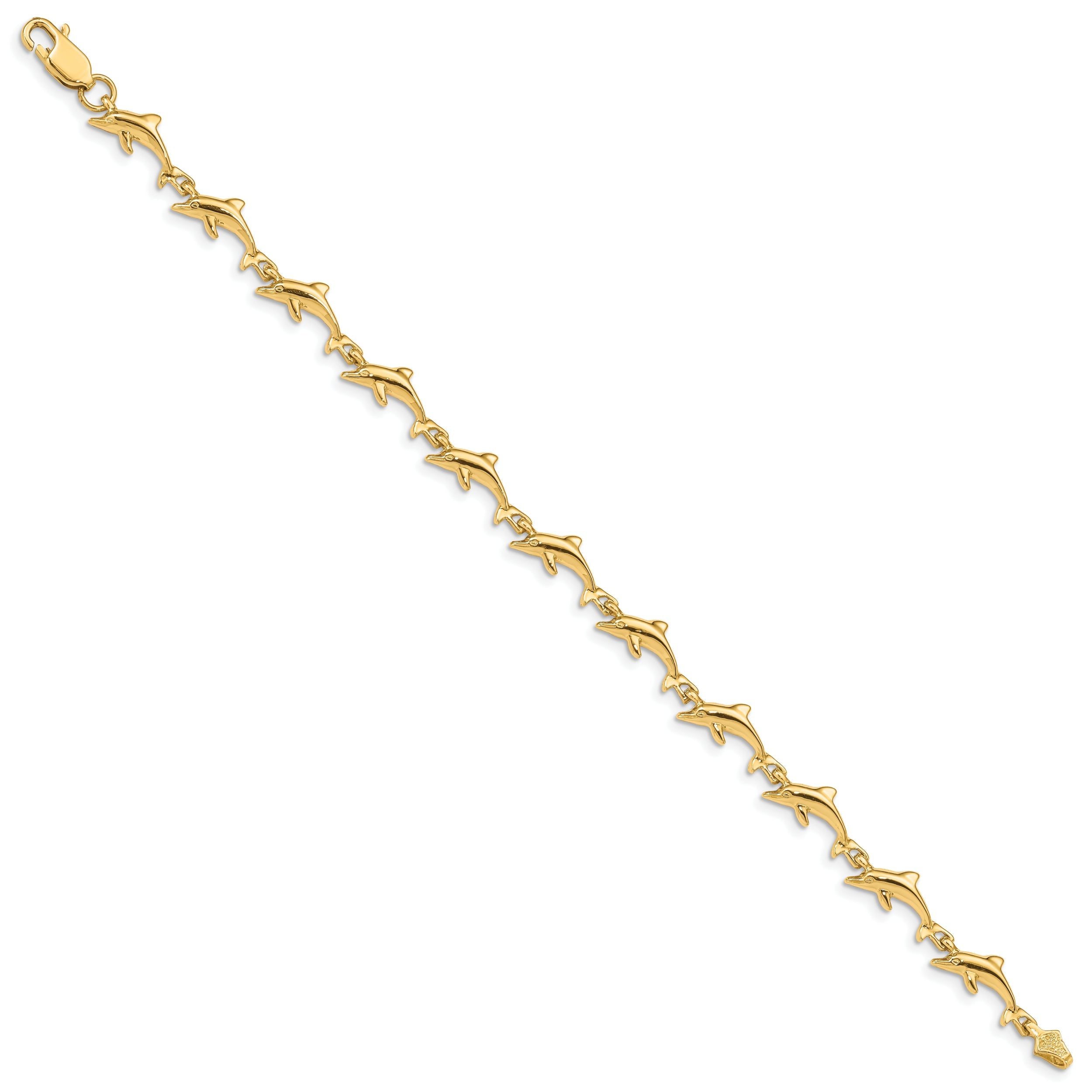 7 Inch 14K Dolphin Bracelet