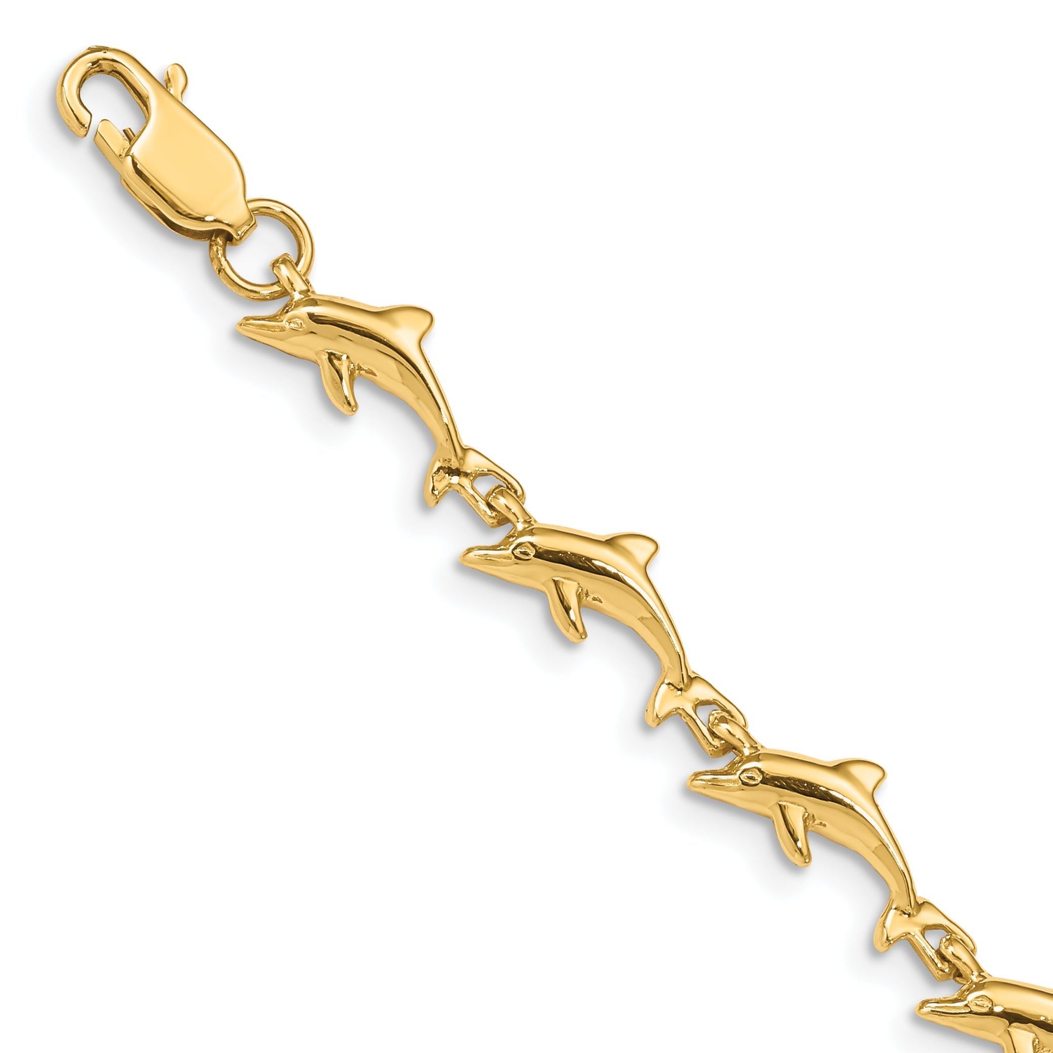 7 Inch 14K Dolphin Bracelet