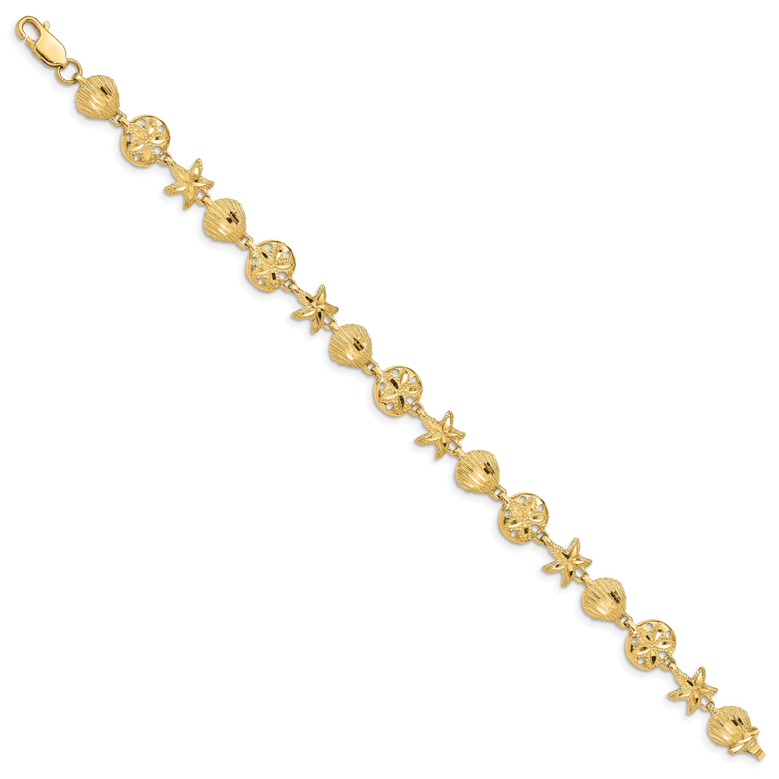 7 Inch 14K Sea Life Bracelet