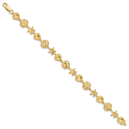 7 Inch 14K Sea Life Bracelet