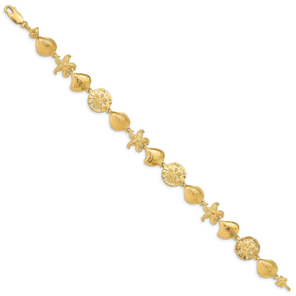 7.25 Inch 14K Sea Life Bracelet