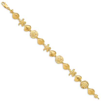 7.25 Inch 14K Sea Life Bracelet