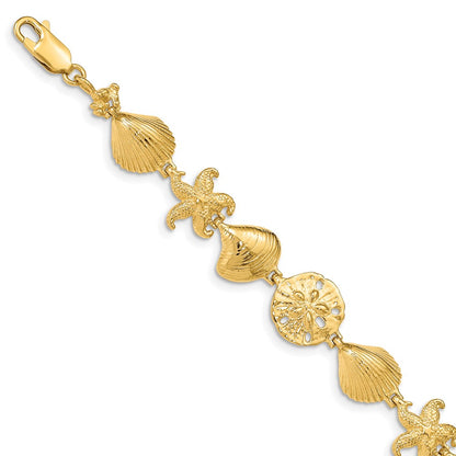 7.25 Inch 14K Sea Life Bracelet