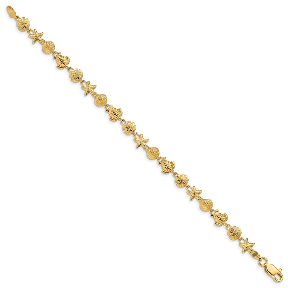 7 Inch 14K Sea Life Bracelet