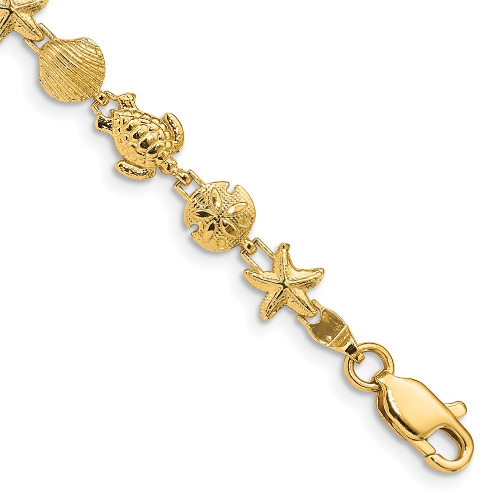 7 Inch 14K Sea Life Bracelet